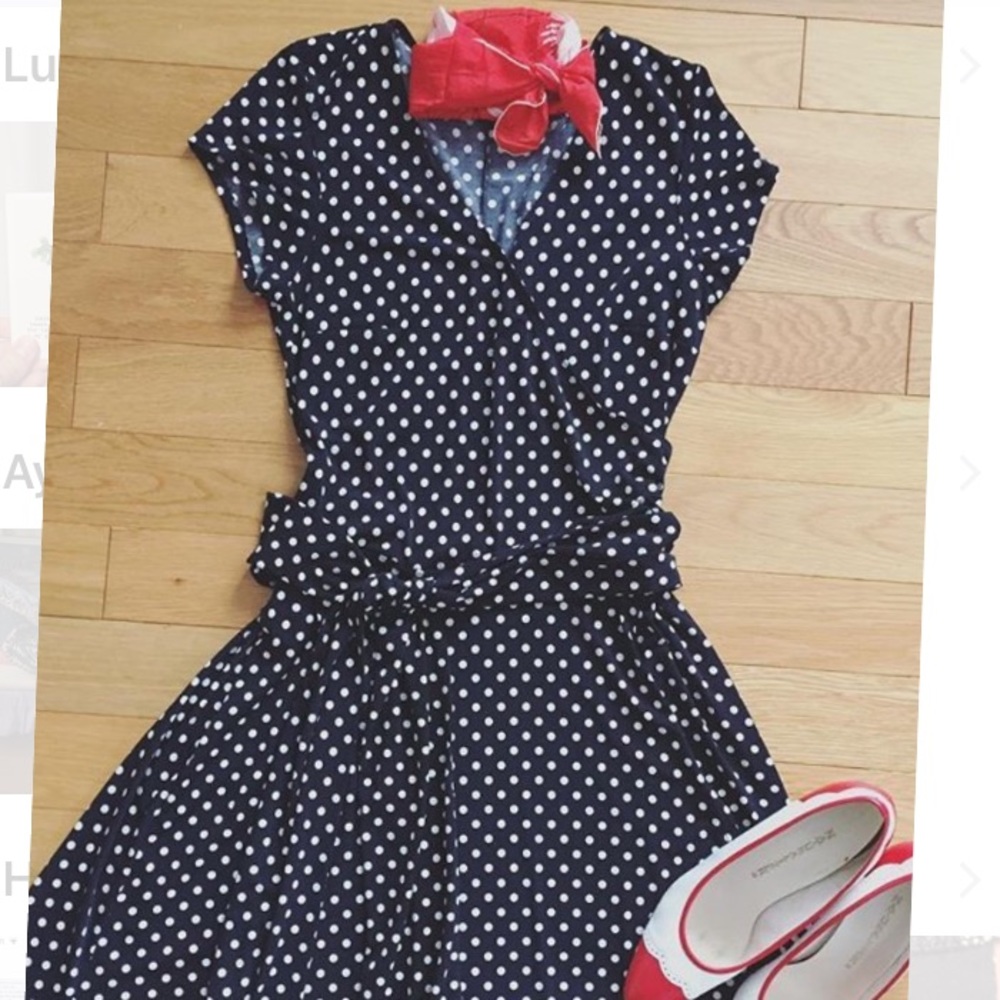 polka dot wrap dress